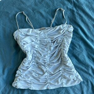 Frederick's of Hollywood white Gathered Camisole